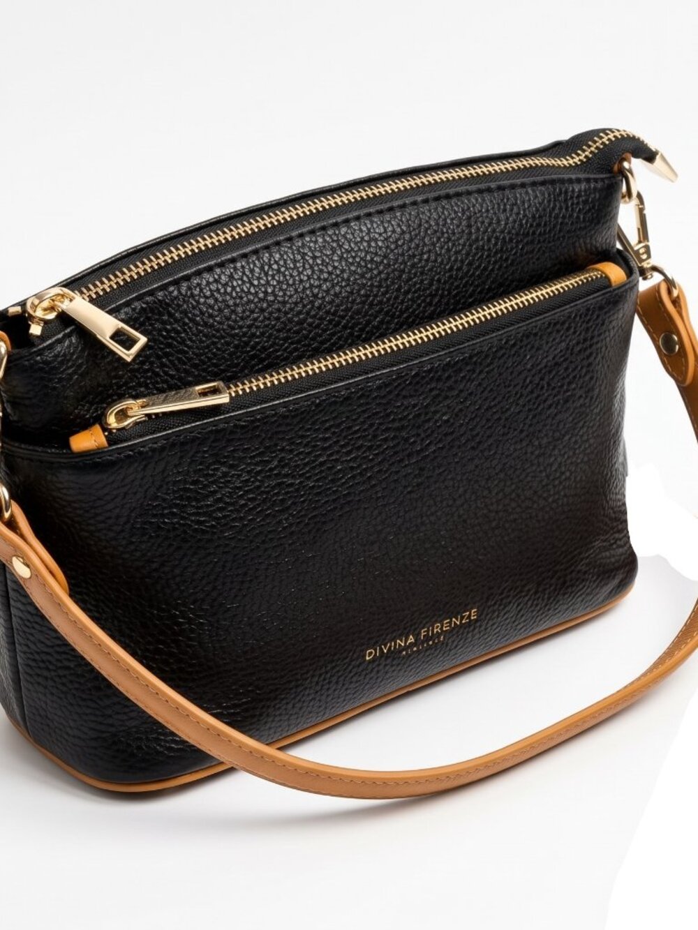 Divina Firenze 2 Tone Leather Shoulder Bag